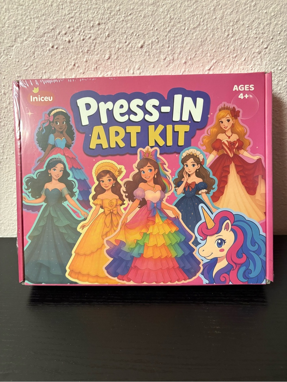 Iniceu Press-In Art Kit Princess Unicorn Craft Set Ages 4+ New Sealed